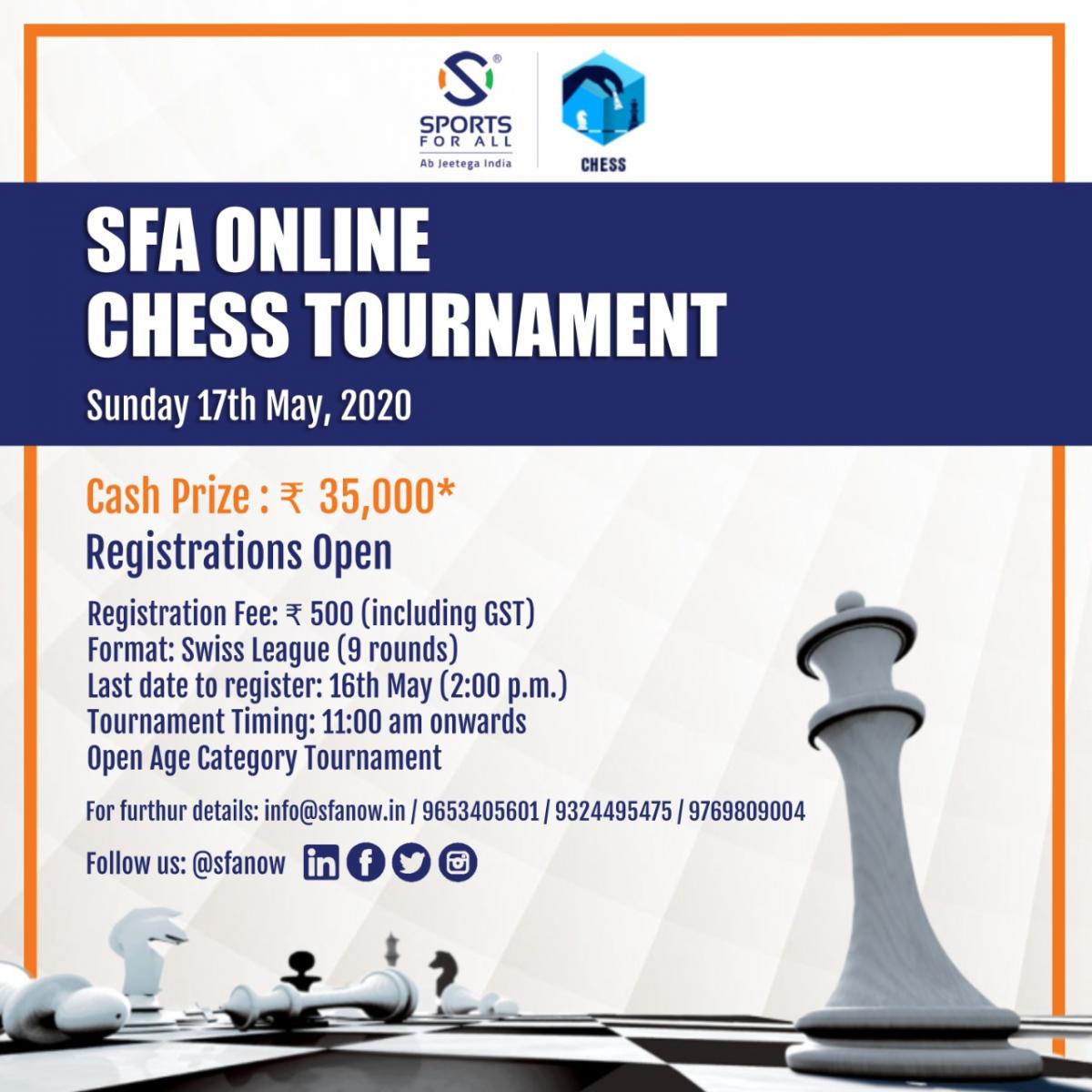 Online chess tournament with prizes